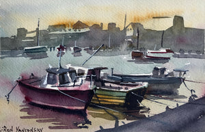 Evening Boats (7" x 11")